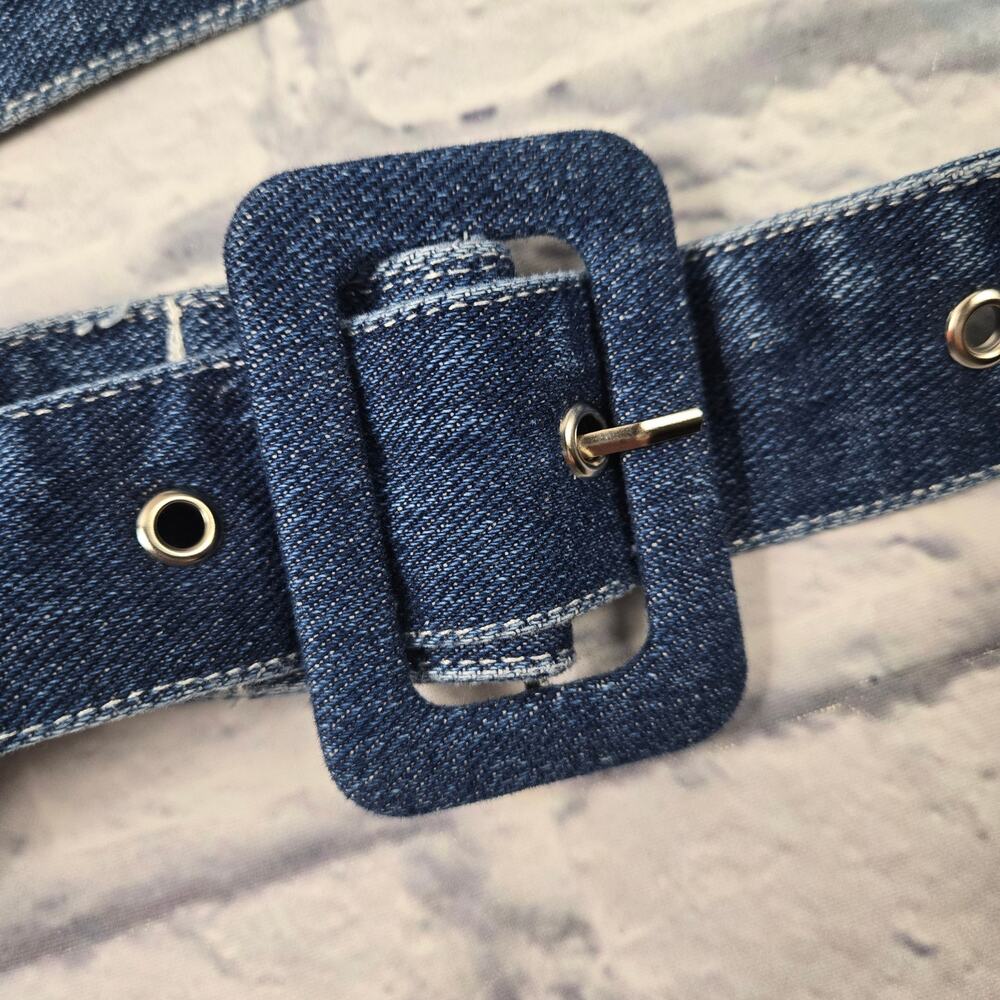 NWOT Cloud Ten Denim Overall Mini Dress Wide Adjustable Straps size Small (2-4) - Picture 7 of 16